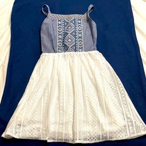 Miss Me Girls Denim and Lace Sundress NWT